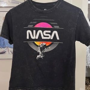 Hyper space NASA black T-shirt kids M (12)- runs small